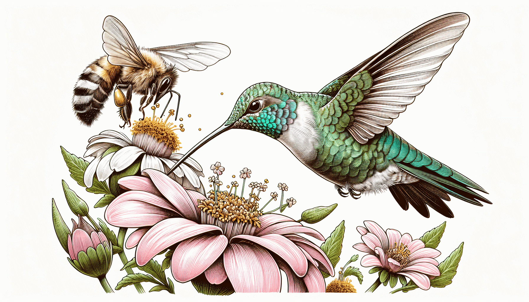 the intriguing role of hummingbirds and bees as pollinators